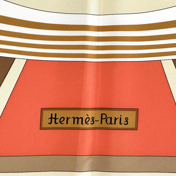 HERMES Orange Silk Scarf - Picture 3 of 7